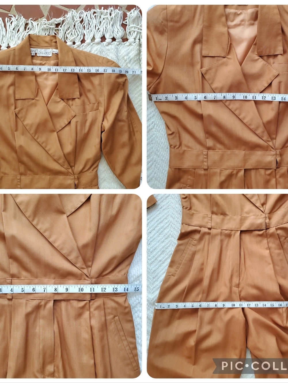 📣FLASH SALE!📣 Vintage Pia Rucci 100% Silk Tailored Power Jumpsuit 80s 90s - Picture 14 of 15